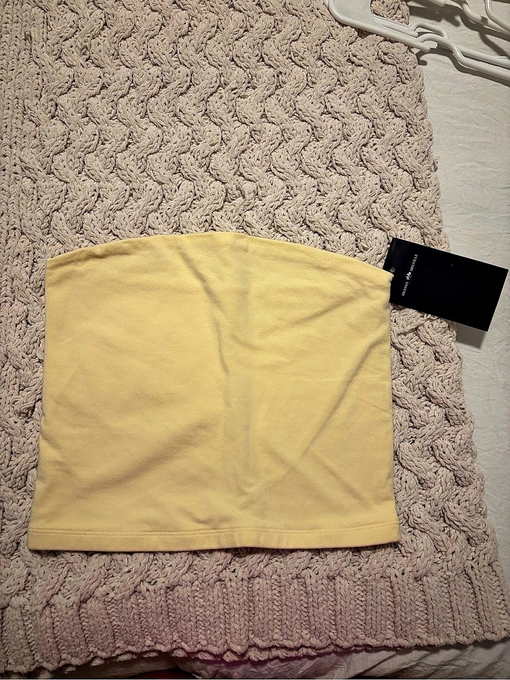 Brandy Melville Amelia Cropped Tube Top Yellow